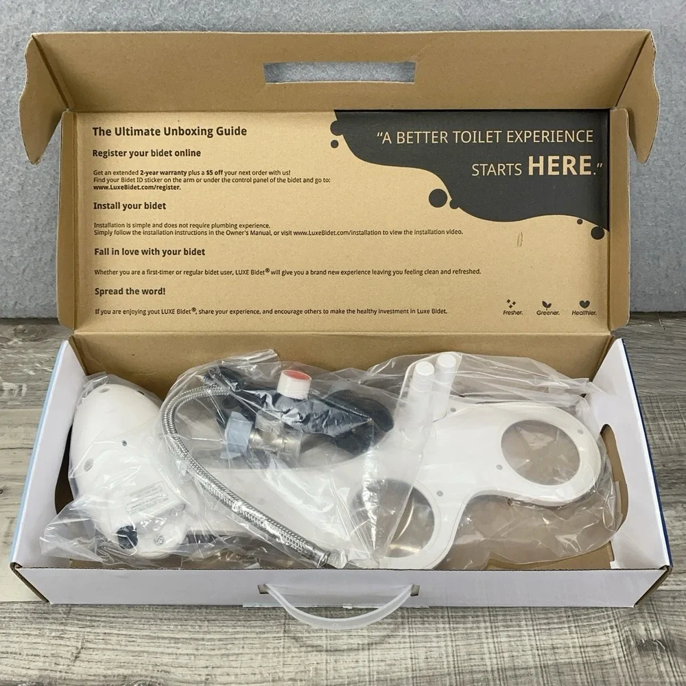 LUXE Bidet‎ Neo Mechanical Bidet Attachment White Neo 185 Dual Nozzle Self-Clean